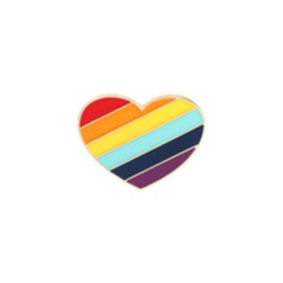 Rainbow Pride Heart Enamel Pin - Picture 1 of 7